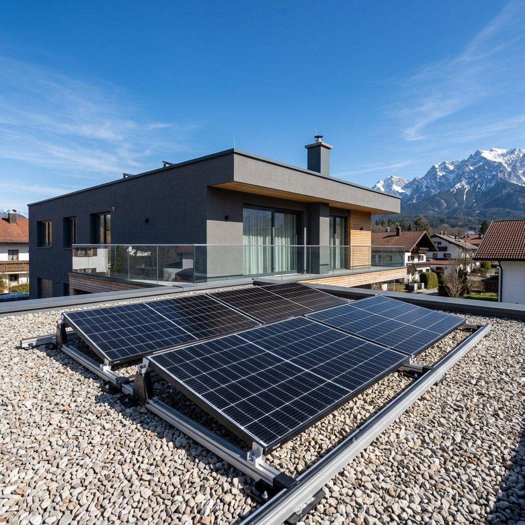 Solakon PV-Modul Flachdach Montage